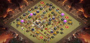 Th11 unbeatable war base, recent,.  Can be used for legend league to prevent 3stars