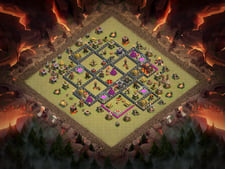 Town Hall 10 Anti 3 star base and a trophy pushing base